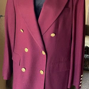 Talbots Pants Suit 100% pure wool in a rich burgundy/maroon color.